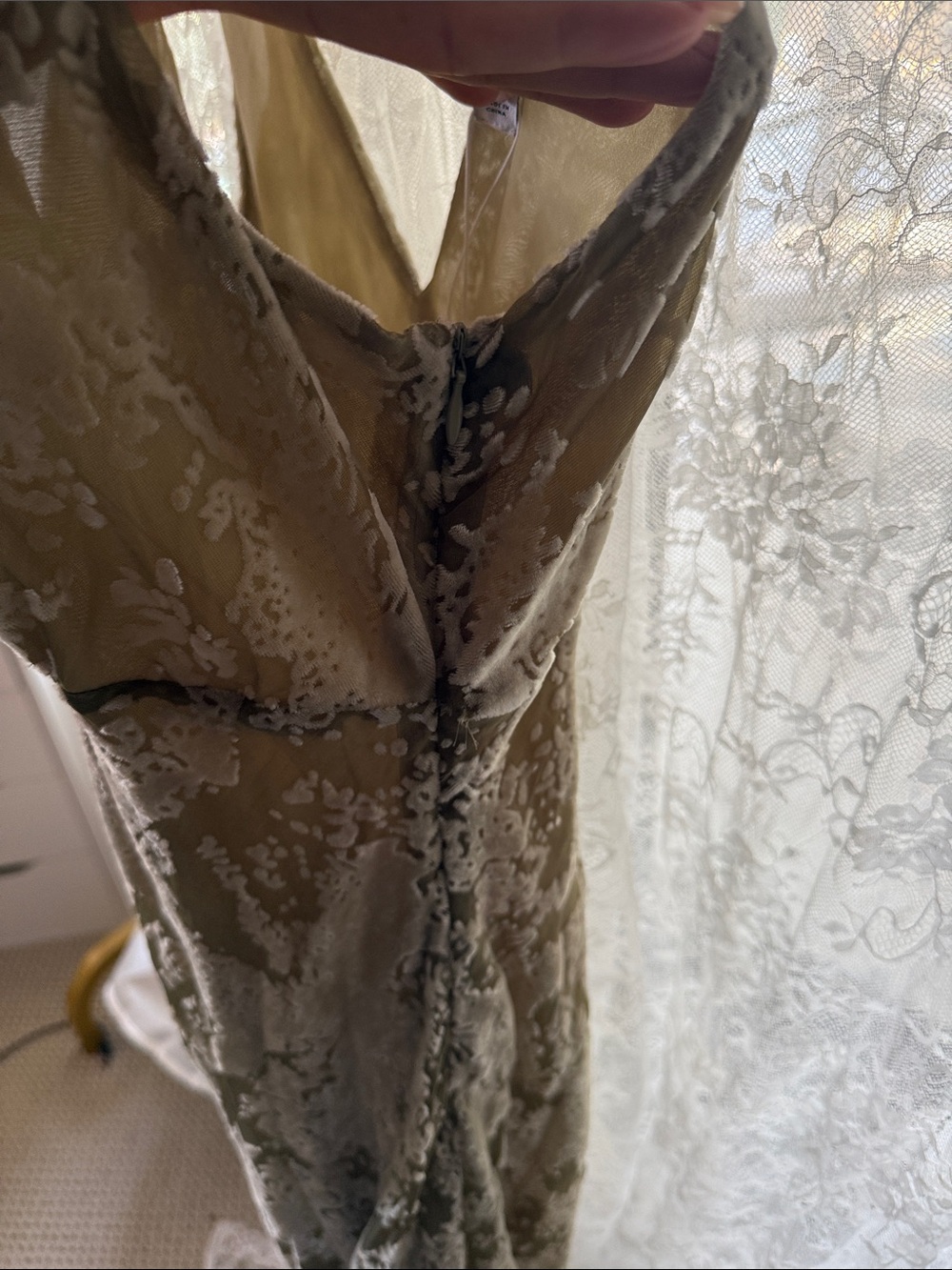 Mango Olive  Slip Dress with V-Neck - Picture 5 of 5
